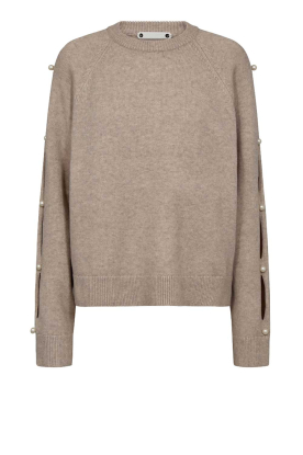 Co'Couture |  Soft sweater with pearls Rowan | natural 