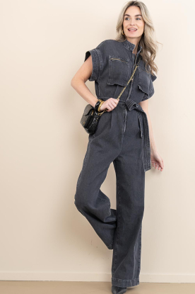 Co'Couture |  Denim non-stretch jumpsuit Pancy | black 