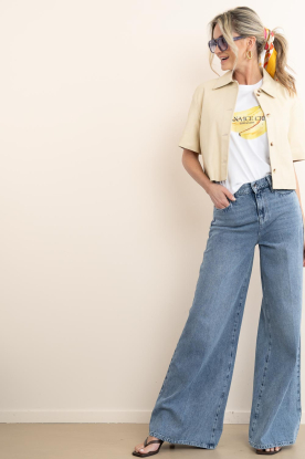 Look Leather cropped blouse Eveline