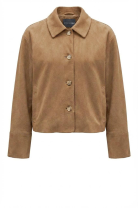 STUDIO AR | Suède cropped jas Elaine | groen 