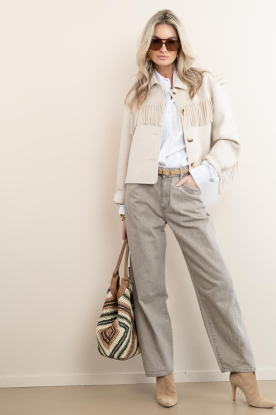 Look Wool blend jacket with fringes Liora