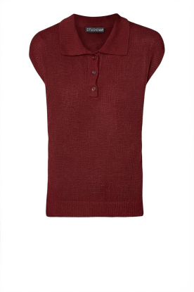 STUDIO AR | Linnen mouwloze top Paloma | bordeaux 