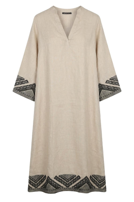Greek Archaic Kori | Linnen kaftan Pyramids | beige 