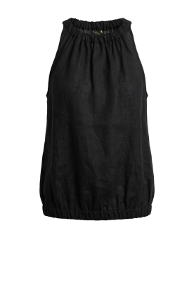 Greek Archaic Kori | Linnen halter top Gather | zwart 