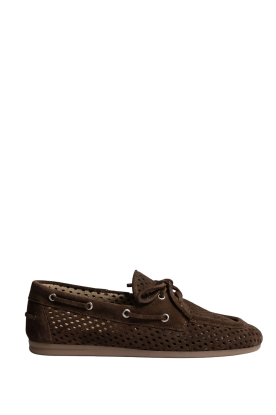 Posa |  Suède perforated loafer Lola | brown 