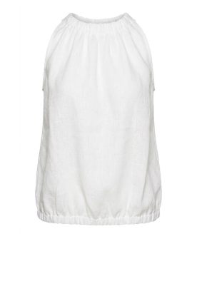 Greek Archaic Kori |  Linen halter top Gather | white 
