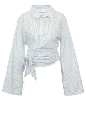 Club L'avenir |  Wrap striped blouse Macy | white-blue 
