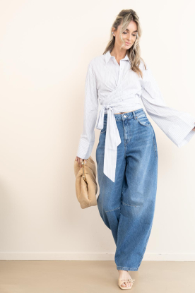 Look Wrap striped blouse Macy