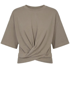 Club L'avenir | Getailleerd T-shirt Riv | taupe 