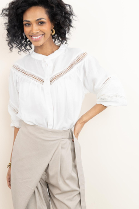 Second Female |  Blouse with openwork details Indy | natural 