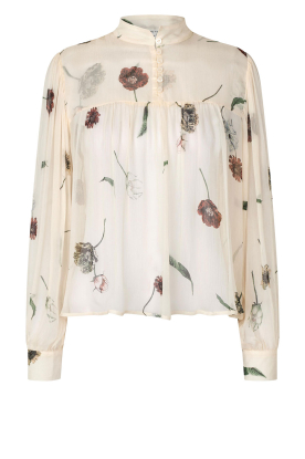 Second Female |  Chiffon blouse with print Florala | natural 