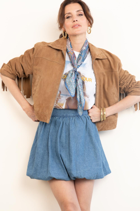 Second Female |  Denim balloon mini skirt Cornelia | blue 