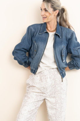 Ibana |  Cropped denim bomber jacket Joseph | blue 