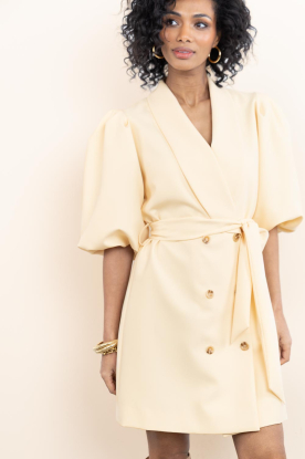 Ibana |  Dress with puff sleeves Dulci | yellow 