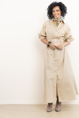Ibana |  Canvas maxi dress Danique | Beige 