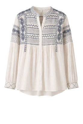 Maison Hotel |  Blouse with embroidery Blanca | blue 