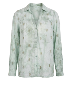 Maison Hotel |  Tie dye blouse with embroidery Rani | green 