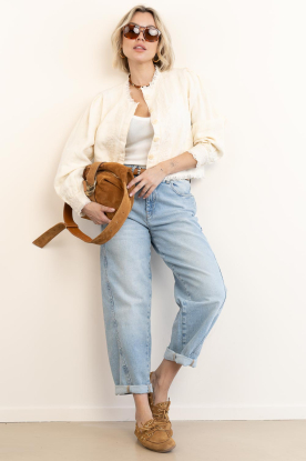 Look Linen mix jacket with embroidery Otelo