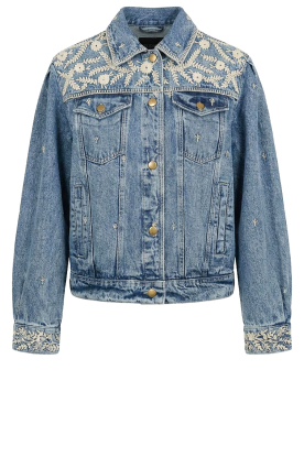 Maison Hotel |  Denim jacket with embroidery Loretta | blue 