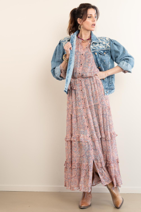 Maison Hotel | Maxi-jurk met print Paquita | roze 
