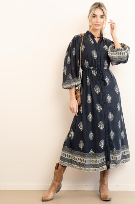 Maison Hotel |  Maxi dress with print Eleonora | black 