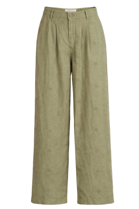 Maison Hotel |  Trousers with embroidery Otto | green 