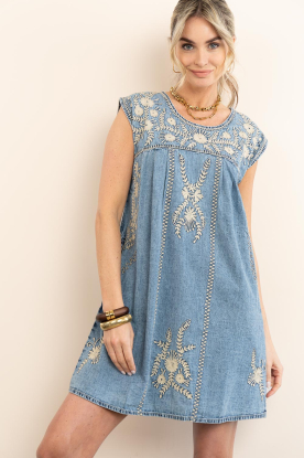 Maison Hotel |  Denim mini dress with embroidery Sylvie | blue 