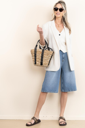 March23 |  Leather sandals with snake print Peru | brown 