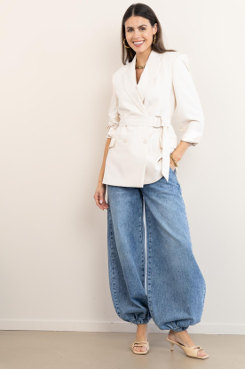 March23 | Leren instap sandalen met korte hak LA | rosegoud 