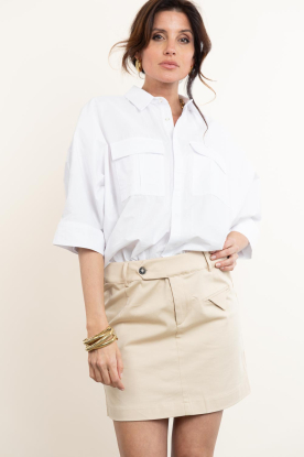 March23 |  Poplin mini dress Pulse | beige 