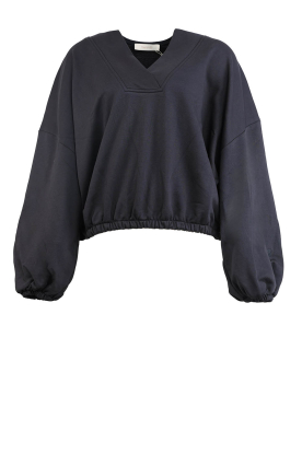 March23 |  Oversized sweater with V-neck Tranquil | dark blue 