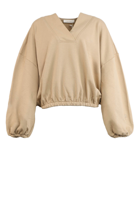 March23 |  Oversized sweater with V-neck Tranquil | beige 