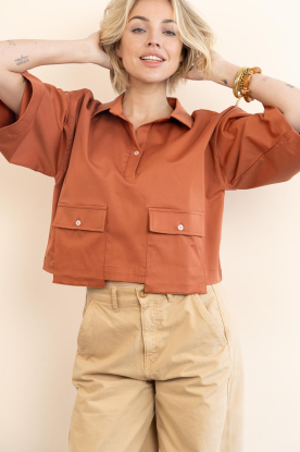 March23 |  Cropped poplin top Nox | orange 