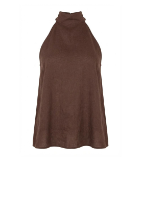 March23 |  Linen halter top Mystique | brown 