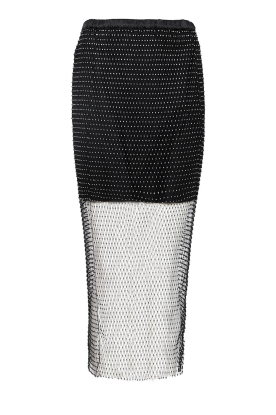 Est'Seven |  Mesh midi skirt with rhinestones Unic | black  