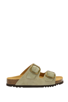 Scholl |  Suede sandals with buckles Noelle | green 