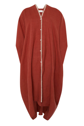 Mr Mood |  Linen kaftan dress Mrs Tulum | red 