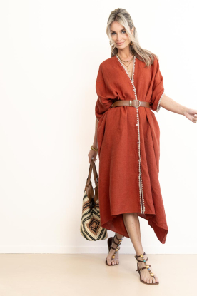 Mr Mood |  Linen kaftan dress Mrs Tulum | red 