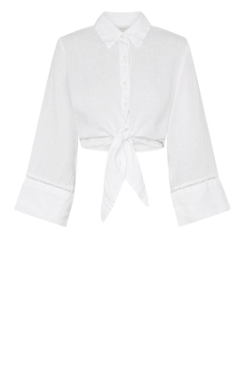 Mr Mood |  Linen tied blouse Mrs Mika | natural 