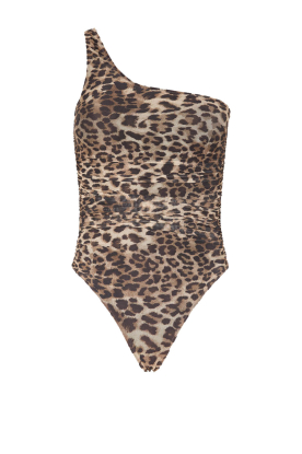 Mr Mood |  Smocked one-shoulder swimsuit Mrs Absolut | animal print 