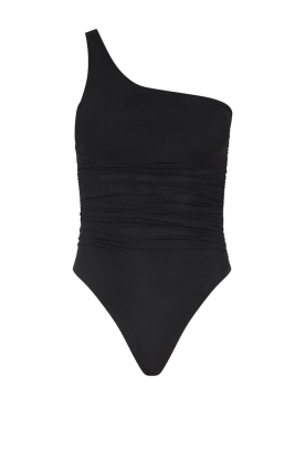 Mr Mood |  Smocked one-shoulder swimsuit Mrs Absolut | black 