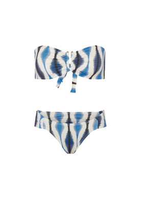Mr Mood |  Bandeau bikini with print Mrs Toren | blue 