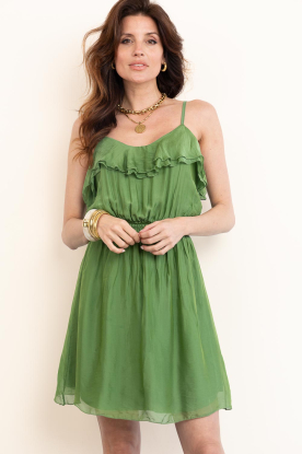 Aaiko |  Mini dress with ruffles Callisto | green 