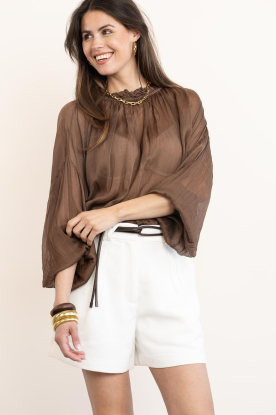 Aaiko |  Short with belt Riska | natural 