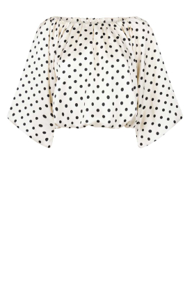 Aaiko |  Off-shoulder top with polkadots Maddy | natural 
