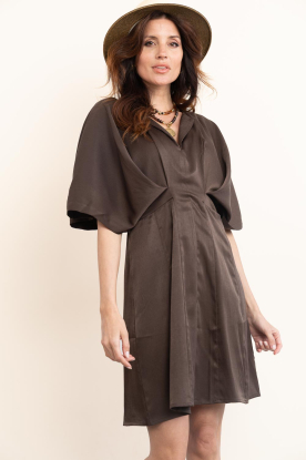 Copenhagen Muse | Viscose mini-jurk Vianna | bruin 