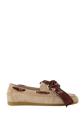 Toral | Suède loafers met bandana Nahua | camel 