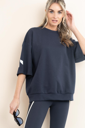 Haute L'Amitié |  Oversized sweater met logo Maxi | dark blue 