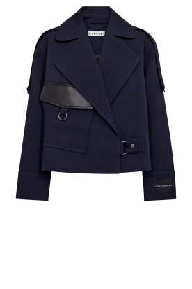 Haute L'Amitié | Jasje met faux leren details Taylor | donkerblauw 