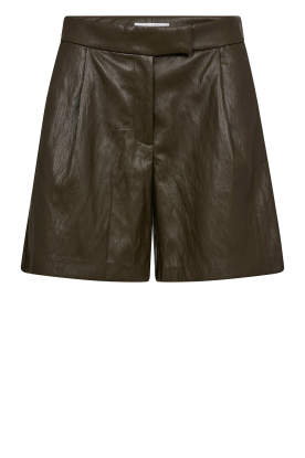 Co'Couture |  Faux leather short Gitt | dark green 